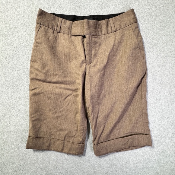 Banana Republic Dressy Bermuda Womens 6 Brown Stretch Martin Fit Low Rise Wool - Picture 1 of 9